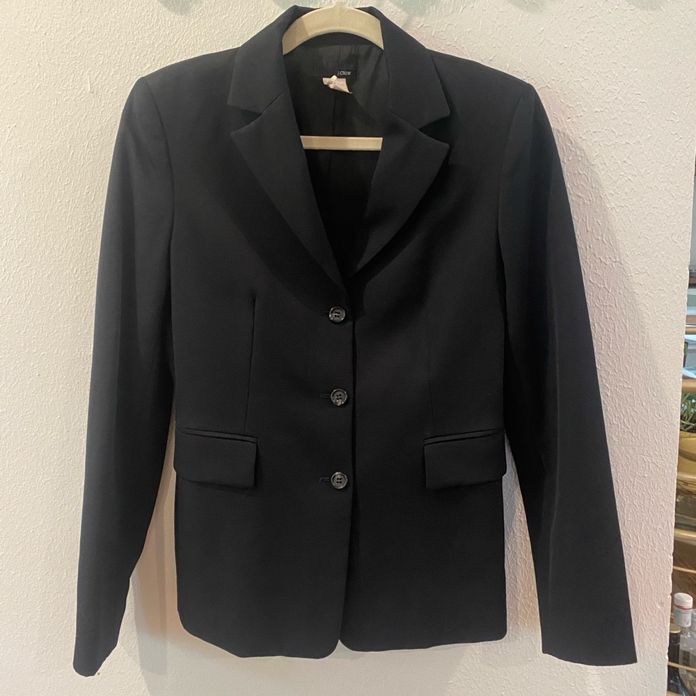 J. Crew Black Blazer Tailored Fit Notched Lapel
